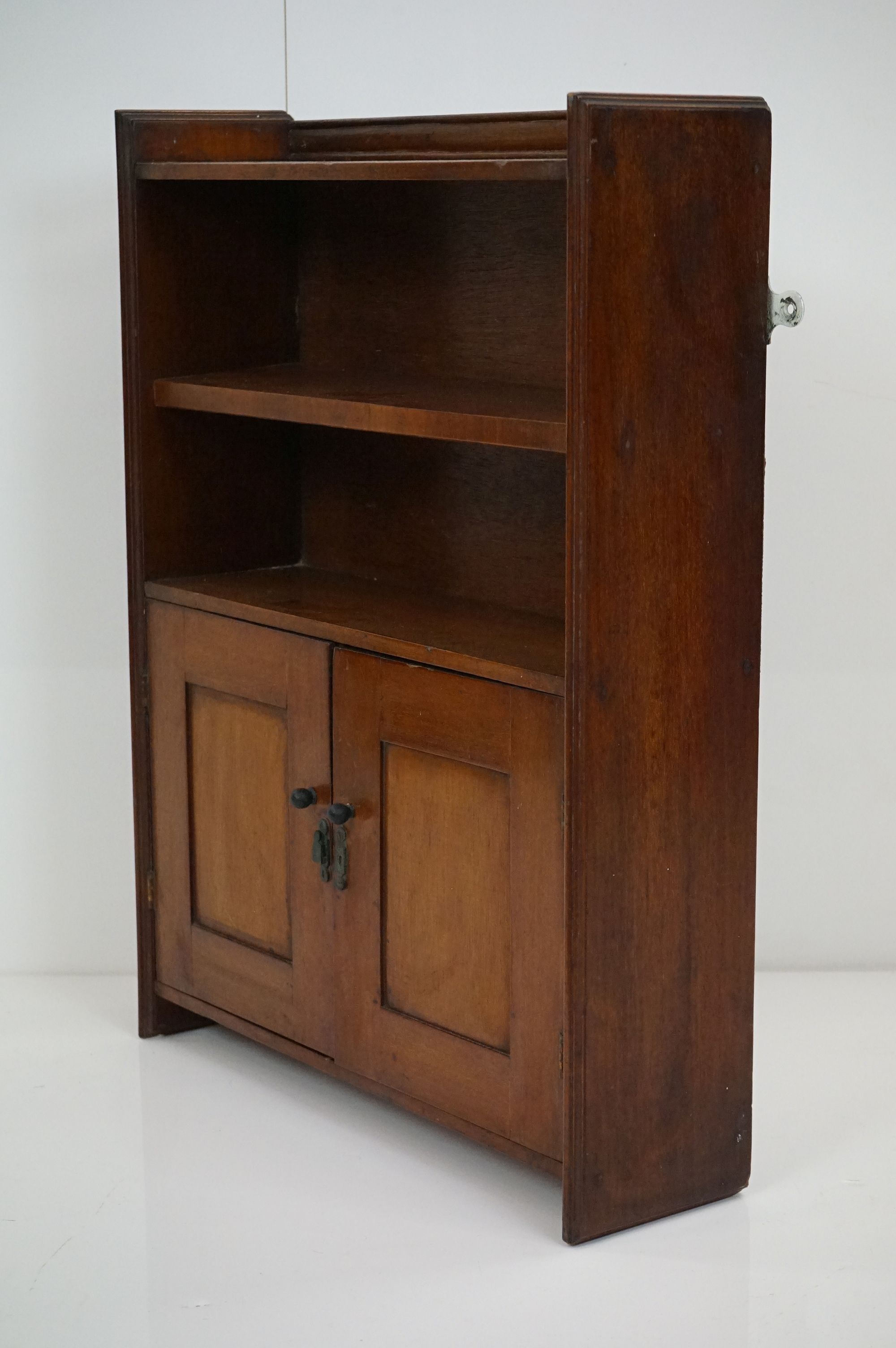19th century Mahogany Wall Cabinet with fitted shelves above two doors, 48cm wide x 62cm high - Image 2 of 8