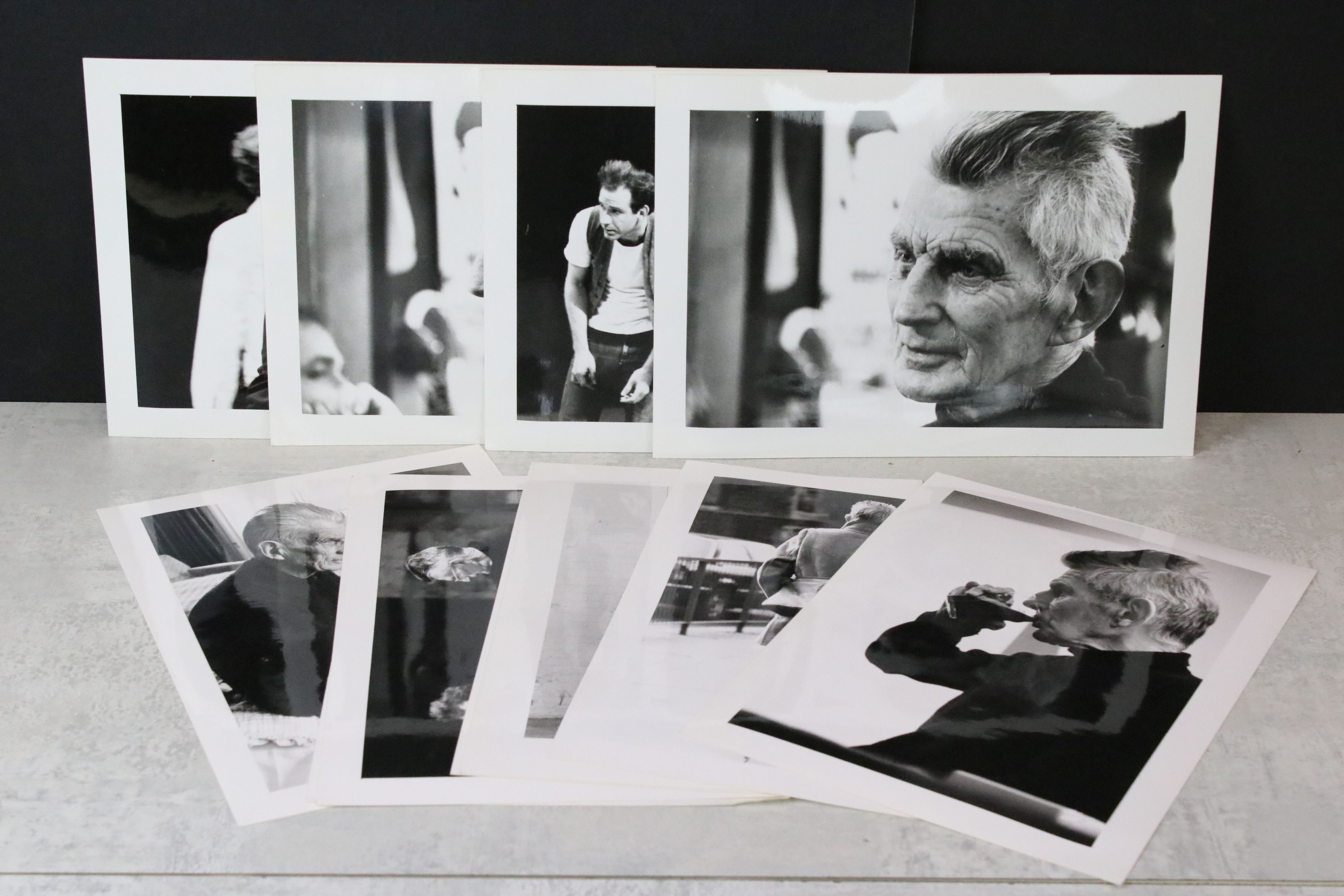 A collection of artist proof photographs by John Minihan of Samual Beckett, riverside Studios.