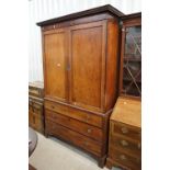 George III Mahogany Linen Press, the upper section later converted to half hanging space and half