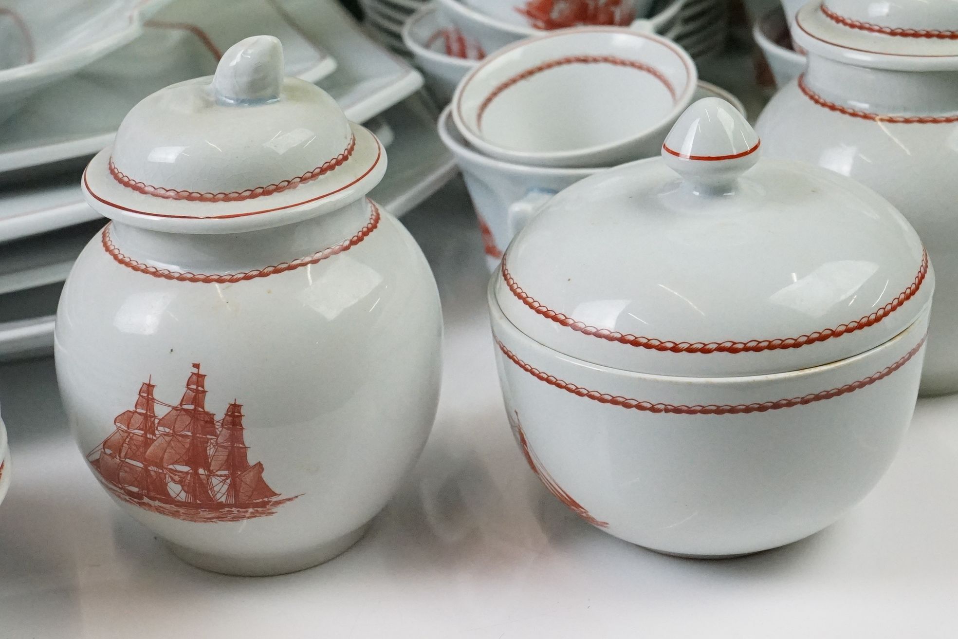 Wedgwood ' Flying Cloud ' pattern tea & dinner service, 78 pieces, to include 5 octagonal serving - Image 11 of 14