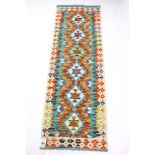 Hand Knotted Woolen Chobi Kilim Runner, 196cm x 65cm