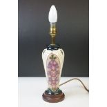 Moorcroft Pottery ' Foxglove ' pattern table lamp, designed by Rachael Bishop, circa 1993, 38.5cm