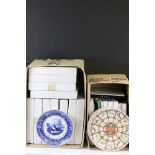18 Boxed Wedgwood Queen's Ware Collectors Plates to include calendar plates and blue & white