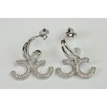 Pair of Silver and CZ designer style Stud Earrings