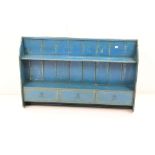 Painted Pine Wall Shelf with three drawers, 76cm wide x 51cm high