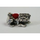 Silver Bulldog Pincushion