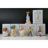 Four Boxed Royal Albert ' The World of Beatrix Potter ' ceramic figures to include Peter with Red