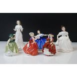 Six Royal Doulton Porcelain Lady Figures to include 2 x Collectors Club Exclusives (HN 4250
