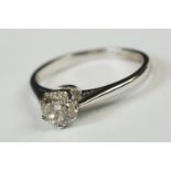 18ct White Gold Single Stone Diamond Ring of 70 points approx.