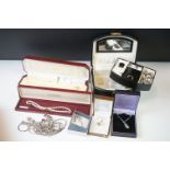 A collection of mainly contemporary silver jewellery together with some gold and costume examples.