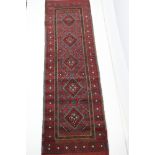 Hand Knotted Woolen Meshwani Runner, 234cm x 60cm