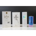 A collection of Christian Dior to include J'adore L'or essence de Parfum, J'adore L'or natural