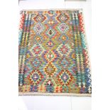 Hand Knotted Woolen Chobi Kilim Rug, 174cm x 130cm