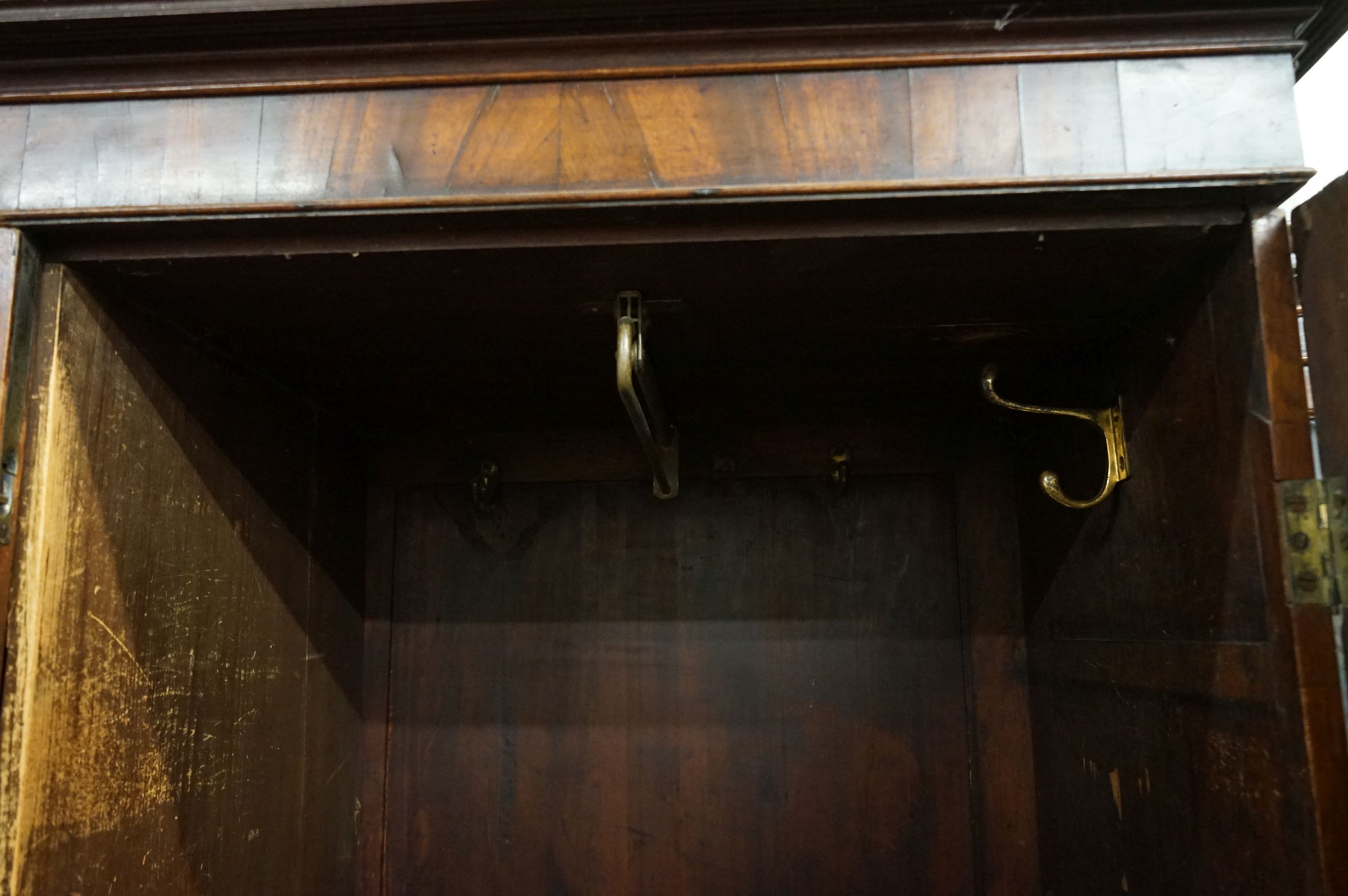 George III Mahogany Linen Press, the upper section later converted to half hanging space and half - Image 7 of 28