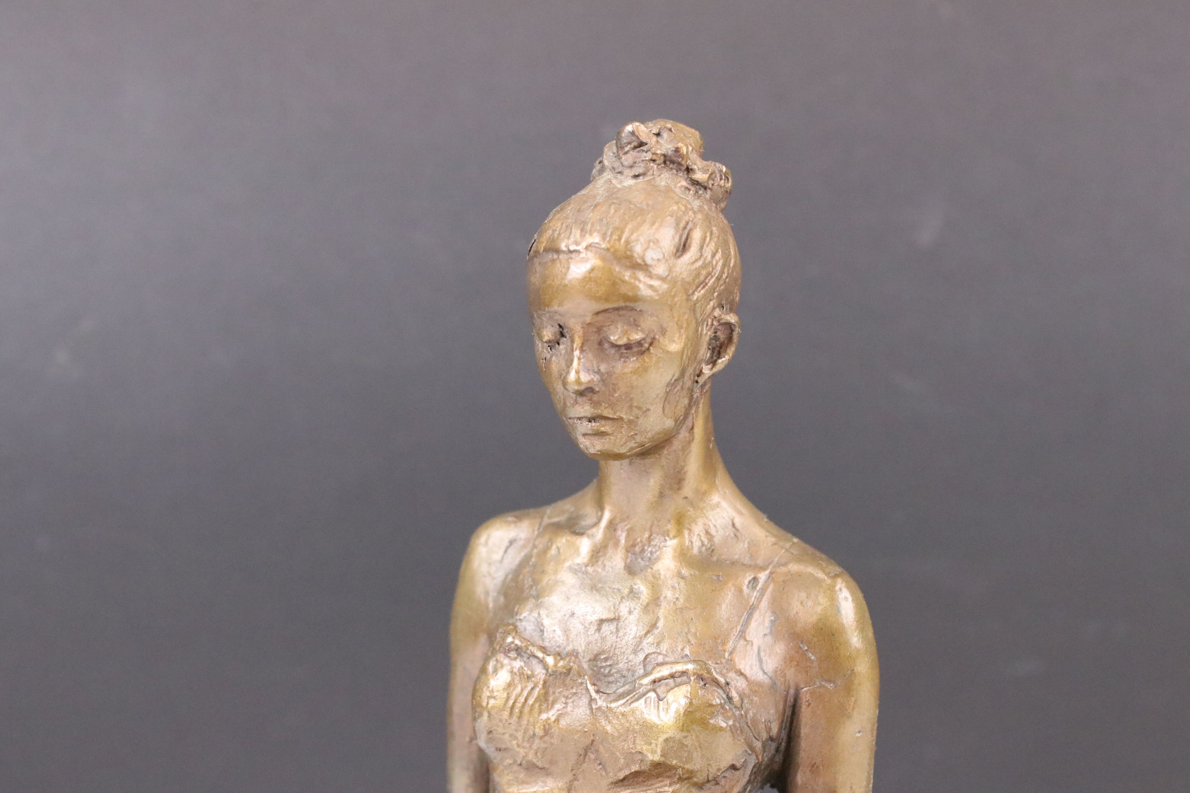 Nathan David - ' Curtain Call ' Patinated Bronze of a kneeling ballerina, signed in cast, applied - Image 4 of 8