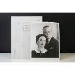 A Edward Duke of Windsor and Wallis Simpson autograph together with Black & White photograph.