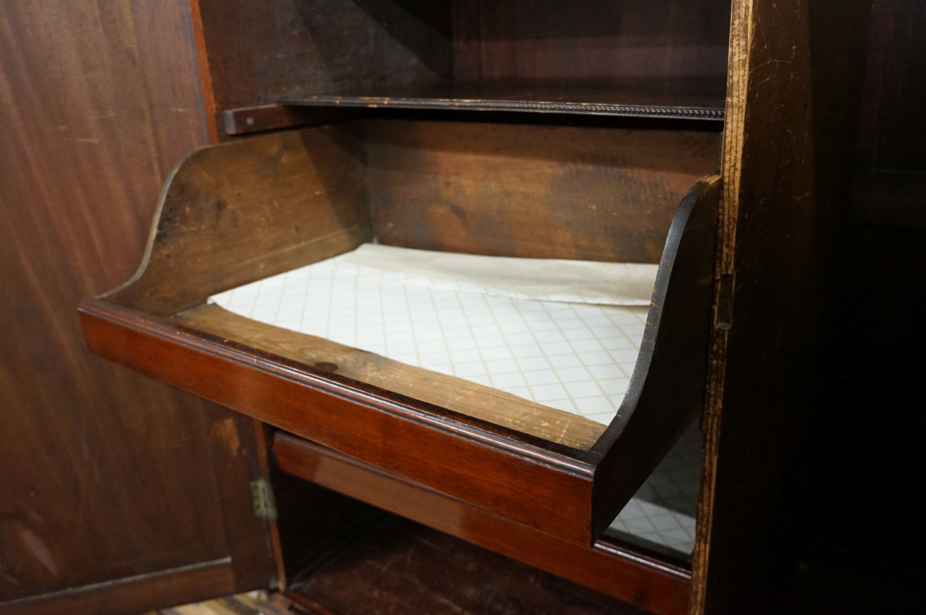 George III Mahogany Linen Press, the upper section later converted to half hanging space and half - Image 10 of 28