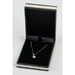 18ct White Gold Diamond Pendant of 25 points approx. total on gold chain