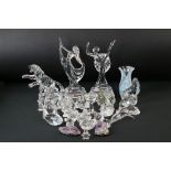 Collection of 20th Century glassware, 21 pieces, to include 9 x Princes House animal ornaments, a