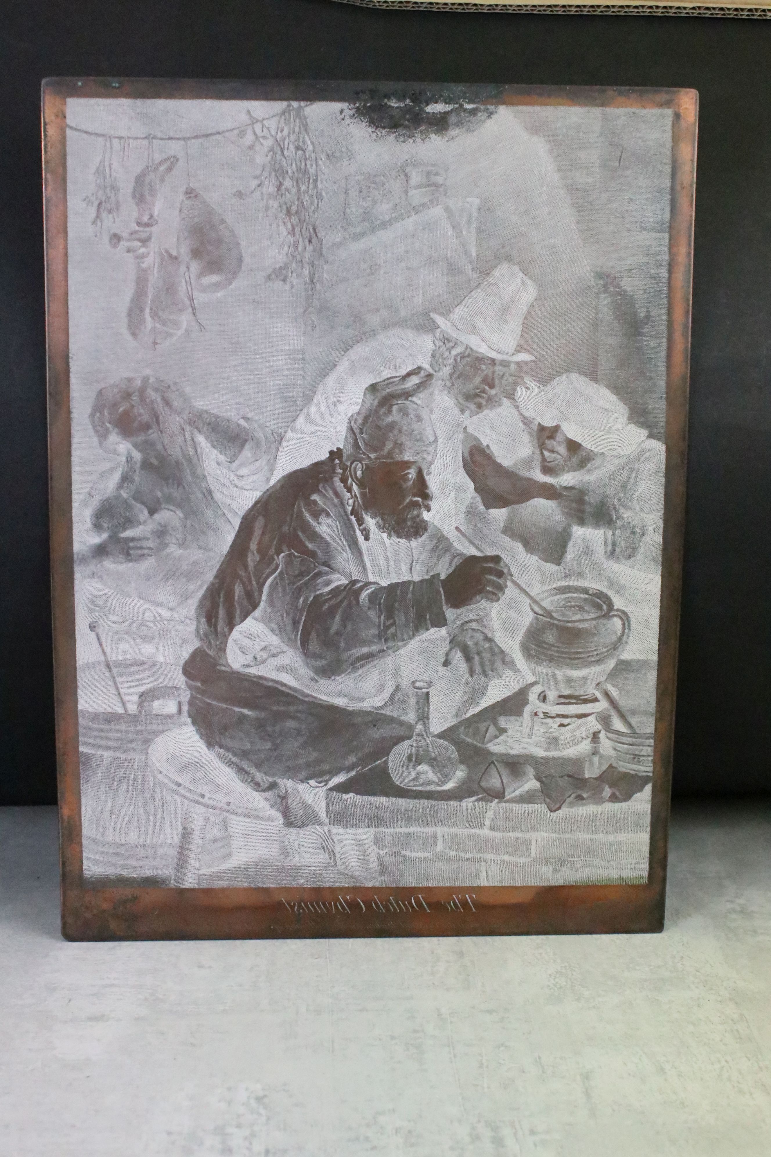 Two 18th / 19th century Copper Engraving Printing Plates including ' The Dutch Chemist ', 30cm x - Image 3 of 7