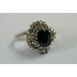 18ct White Gold Halo style Sapphire and Diamond Ring of 2.4cts total approx.