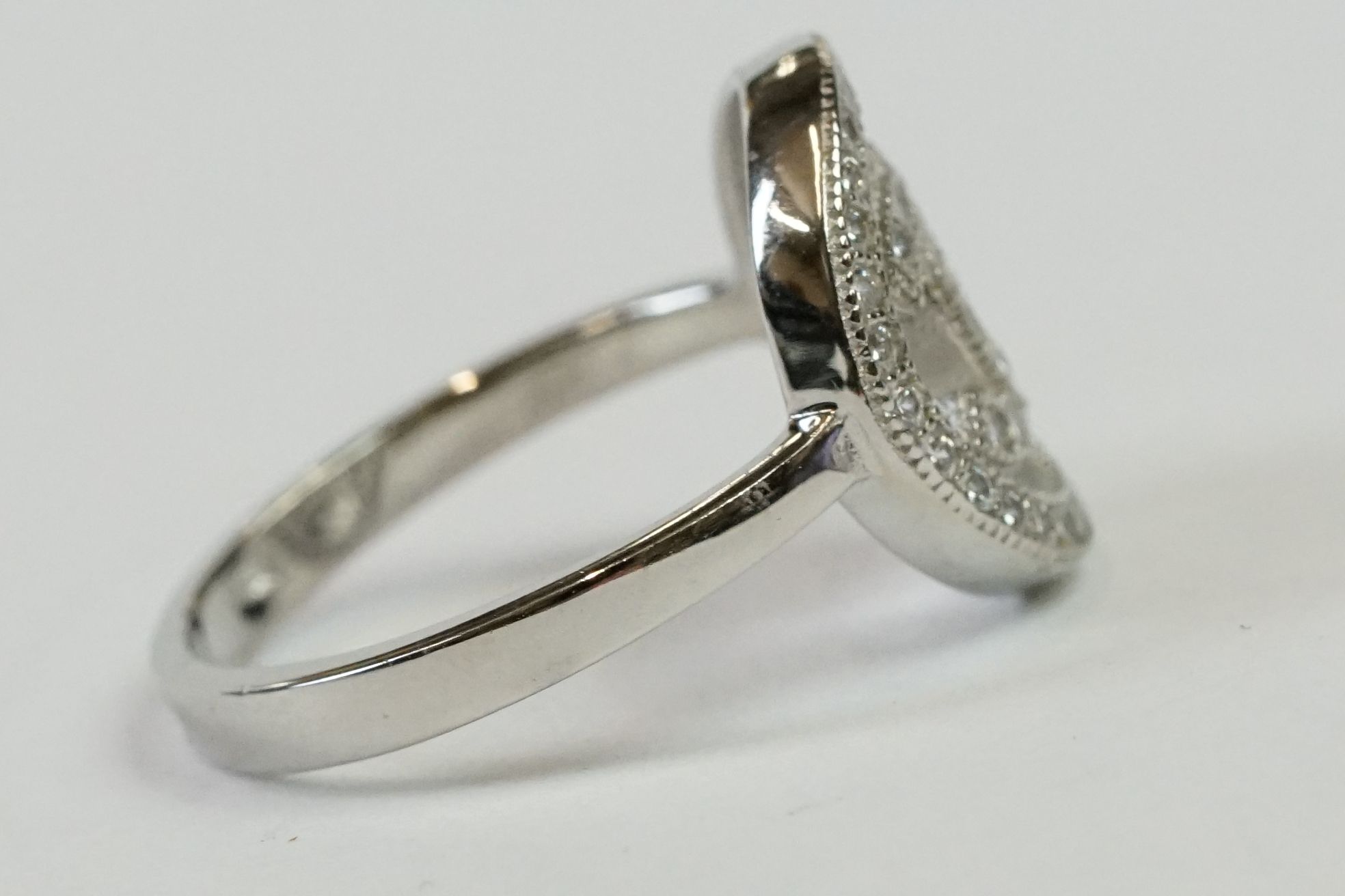 Silver and CZ designer style Dress Ring - Image 3 of 10