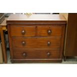 19th century Mahogany Chest of Two Short over Two Long Drawers, 99cm long x 46cm deep x 84cm high