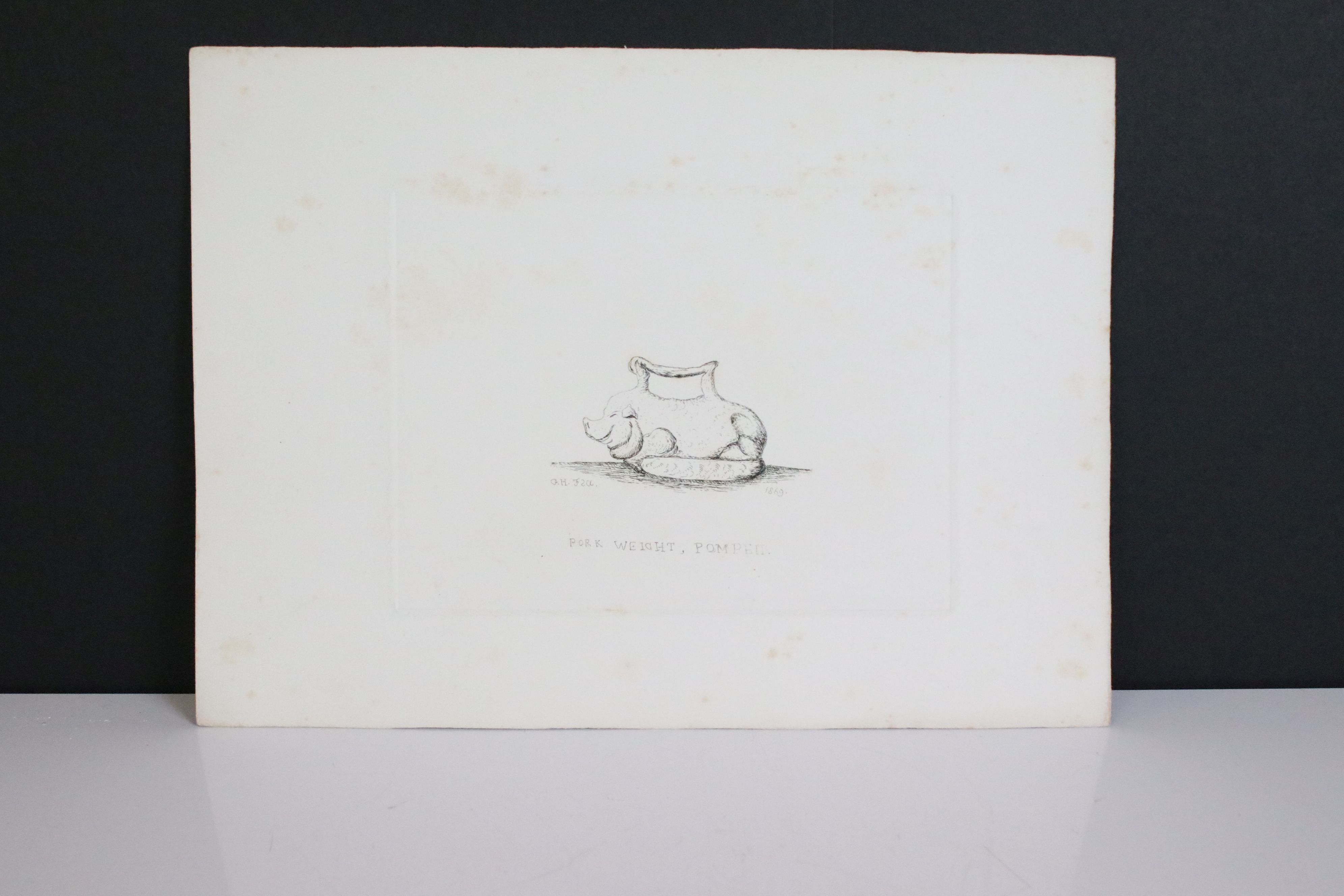 Approximately Twenty 19th century Pen and Ink / Etchings, some comical, all with monogrammed - Image 5 of 9