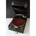Early 20th century Portable Gramophone retailed by Milsom's, The Gramophone Specialists, Bath