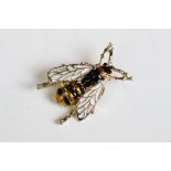 Enamelled Brooch in the form of a Bee, 3.5cm long