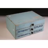 Mid century Dewhurst's ' Sylko ' Three Drawers Cotton Reel Cabinet, 31cm wide x 14cm high