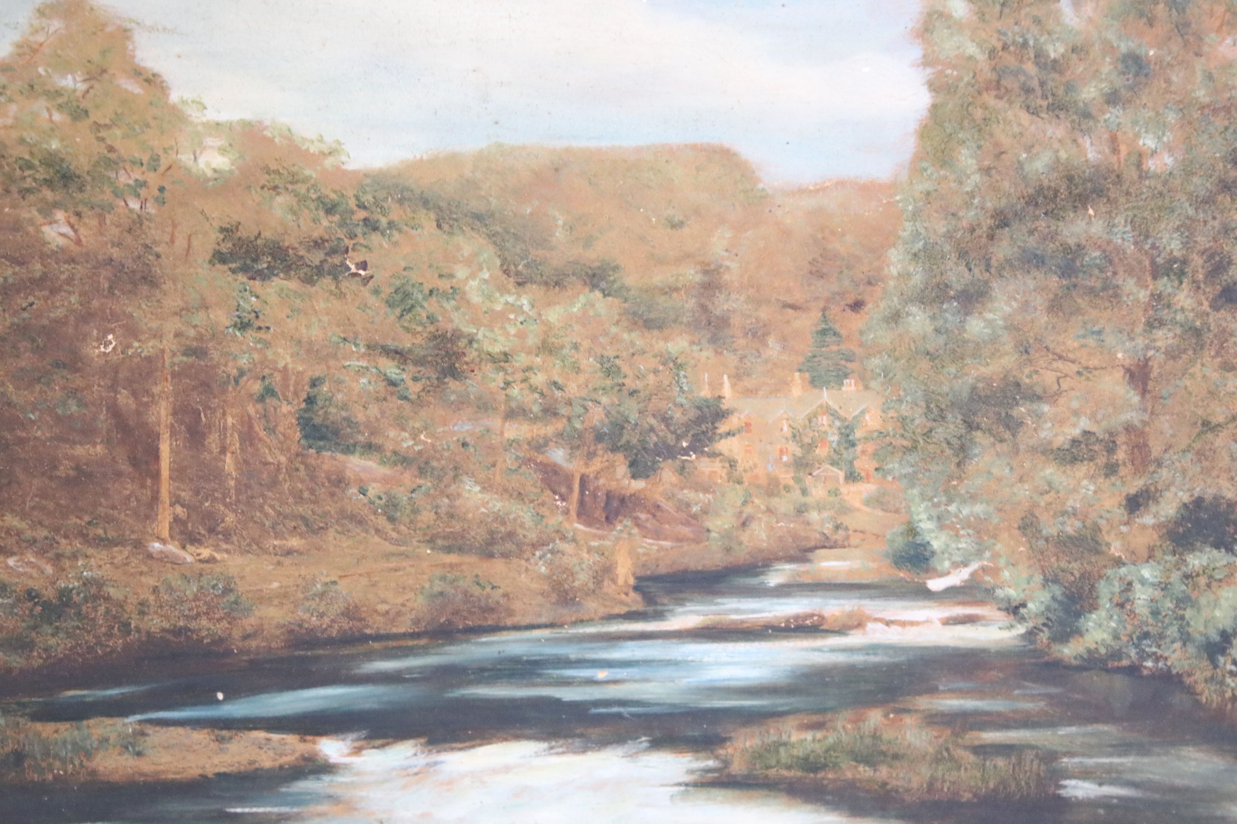 Late 19th / Early 20th century Oil on Canvas of Landscape River Scene, 19cm x 29cm, gilt framed - Image 2 of 6