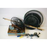 Various Fishing Tackle including Fixed Spool Reels, Line Winders, Landing & Keep Nets, etc