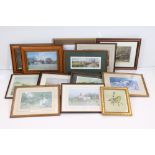 Approximately Nineteen Framed and Glazed Prints, mostly Hunting / Horse themed, largest 44cm x 58cm