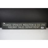 Early to Mid 20th century Bronze Sign ' George Spencer, Moulton & Co. Ltd, Railway Sales