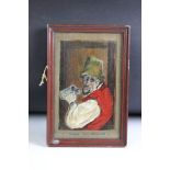 Oil on Board Painting of a Man with Tankard, marked 'Pieter Van Brovver', framed & glazed.