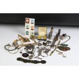 A group of mixed collectables to include coins, silver jewellery, pocket lighter, gold bracelet,