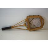 Hazells' Streamline ' Green Star ' Tennis Racket with Dunlop racket press, 69cm overall length