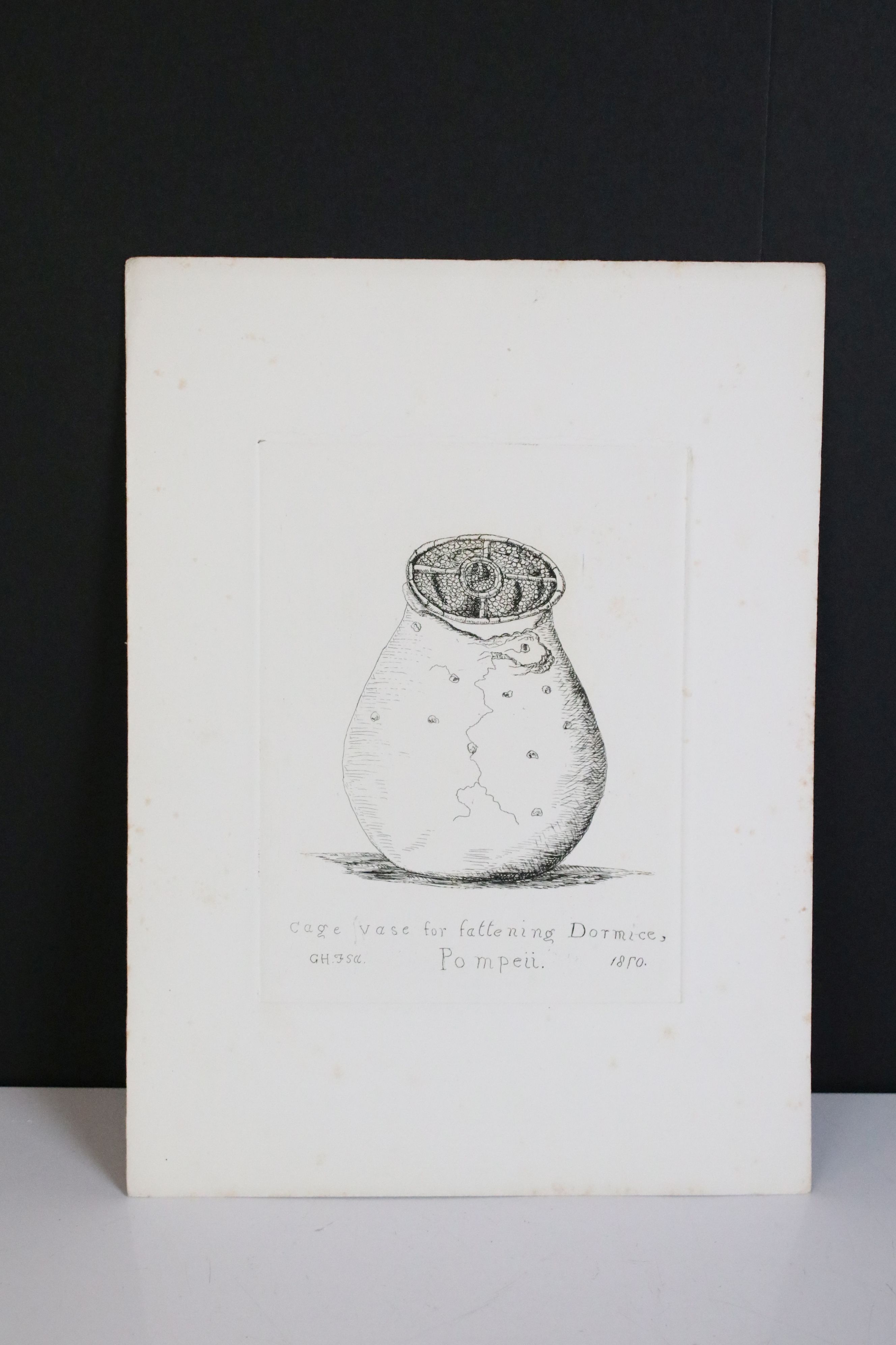Approximately Twenty 19th century Pen and Ink / Etchings, some comical, all with monogrammed - Image 6 of 9