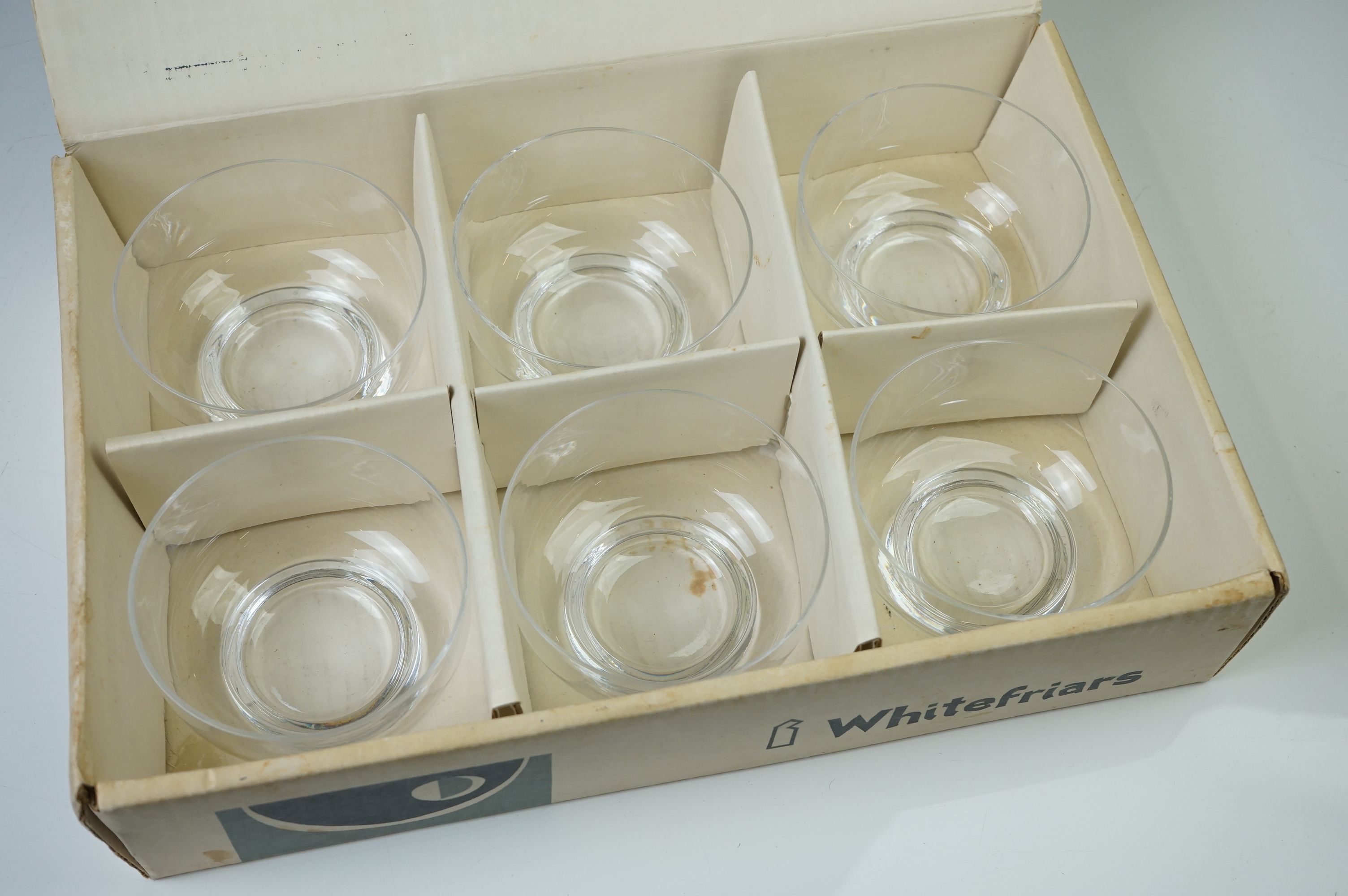 Whitefriars - Six clear sundae glasses, of circular footed form, approx 10cm diameter contained - Image 6 of 7