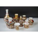Royal Crown Derby ' Old Imari ' pattern ceramics, 8 pieces, to include seven vases (featuring an