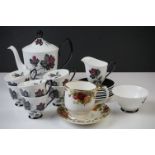 Royal Albert ' Masquerade ' pattern coffee set, to include a coffee pot & cover, 6 cups & saucers,