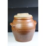 Salt Glazed Crock with Wooden Lid, 34cm high