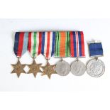 A British World War Two full size medal group to include the 1939-45 British War Medal , the 1939-45
