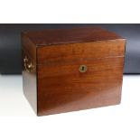 19th century Mahogany Document Box with two brass carrying handles, 41cm long x 32cm high