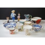 Group of mixed ceramics to include 2 x early 19th century Copeland & Garrett teacups (circa 1830s,