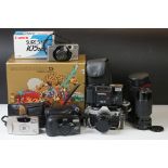 Cameras and Accessories - including Boxed Eumig Makro Zoom, Olympus AFL-T 1070192 with case, Canon