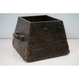 Wooden Grain Bucket with block wooden handles, 44cm wide x 32cm high