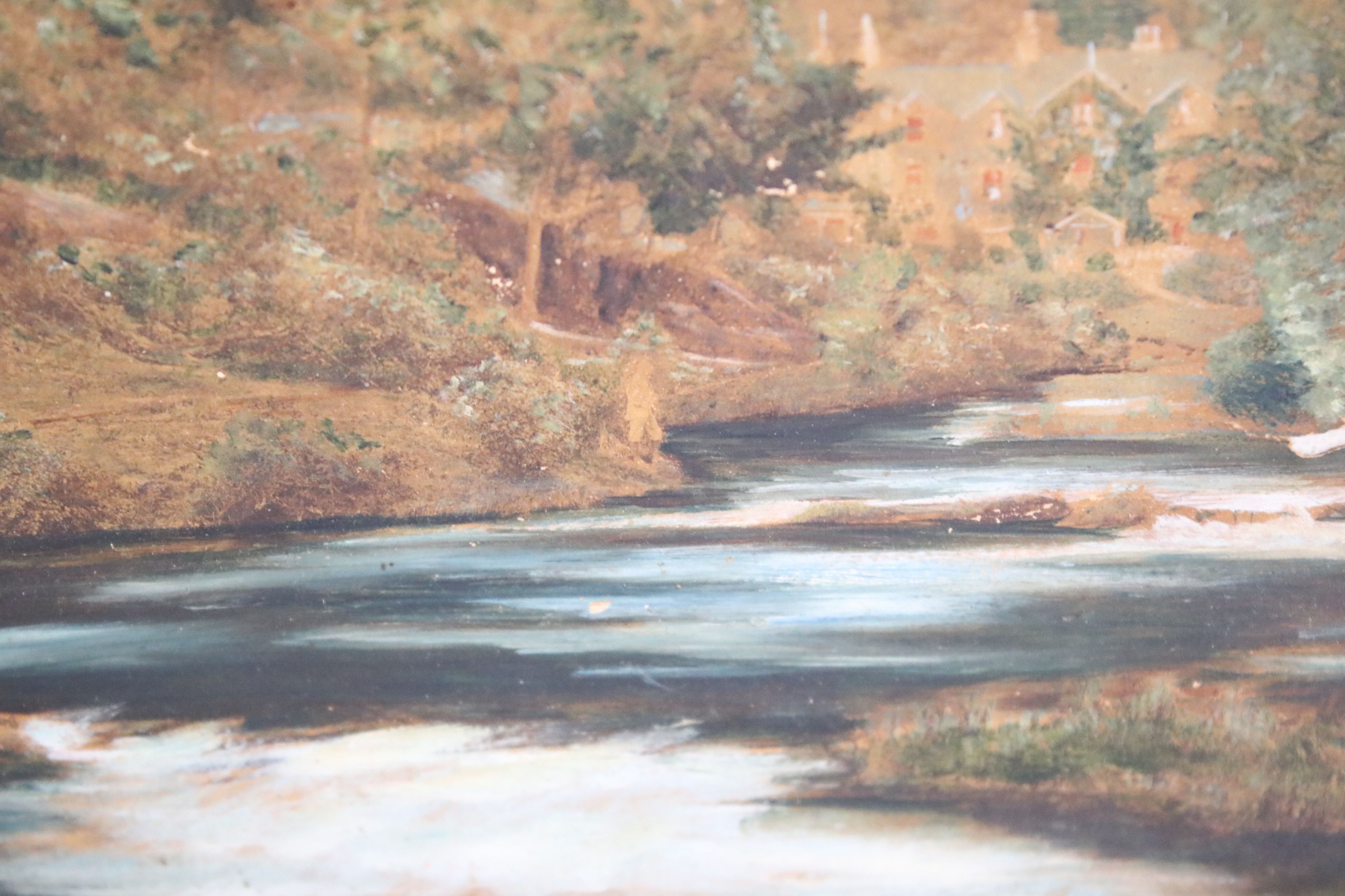 Late 19th / Early 20th century Oil on Canvas of Landscape River Scene, 19cm x 29cm, gilt framed - Image 4 of 6