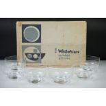 Whitefriars - Six clear sundae glasses, of circular footed form, approx 10cm diameter contained